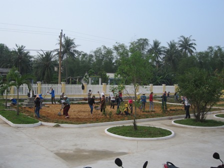 Trường TH Nguyễn Thái Bình - phát động trồng cây trồng cỏ sân trường